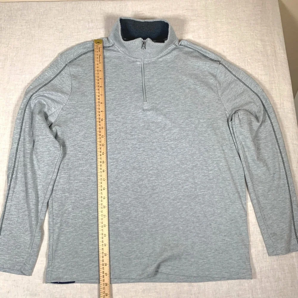 Robert Graham Pullover Mens XL Grey Excellent Quarter Zip Floral Trim Casual Lux